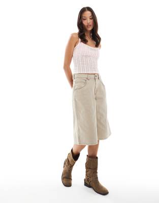 longline shorts in sand-Brown