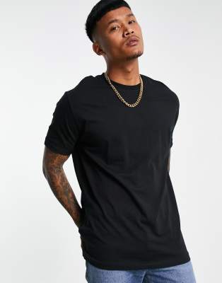 Bershka longline t-shirt in black | ASOS