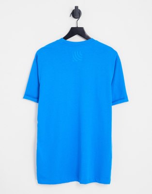 Bershka Longline T-shirt In Blue