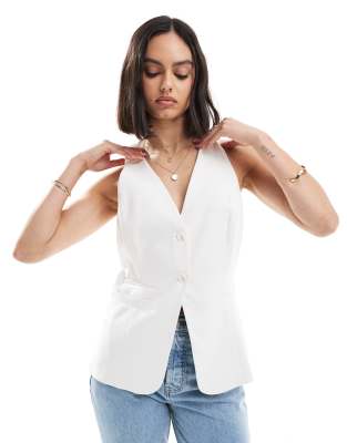 【BERSHKA】Waistcoat ベスト 206523013-1-white