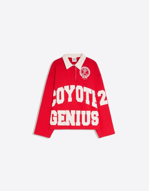 Bershka Looney Tunes polo oversize à manches longues imprimé rouge, 5 de 5