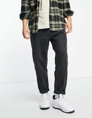 Bershka Loose Fit Baggy Jeans In Black ModeSens