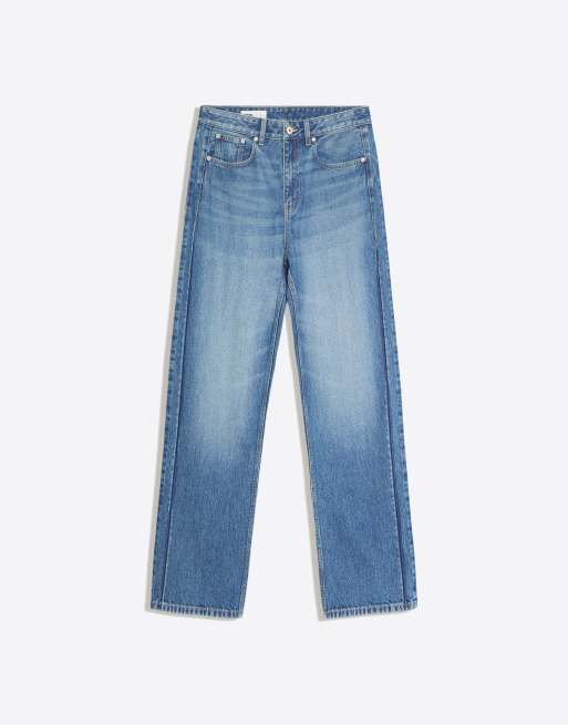 Bershka loose-fit jeans in denimblauw, 6 van 6