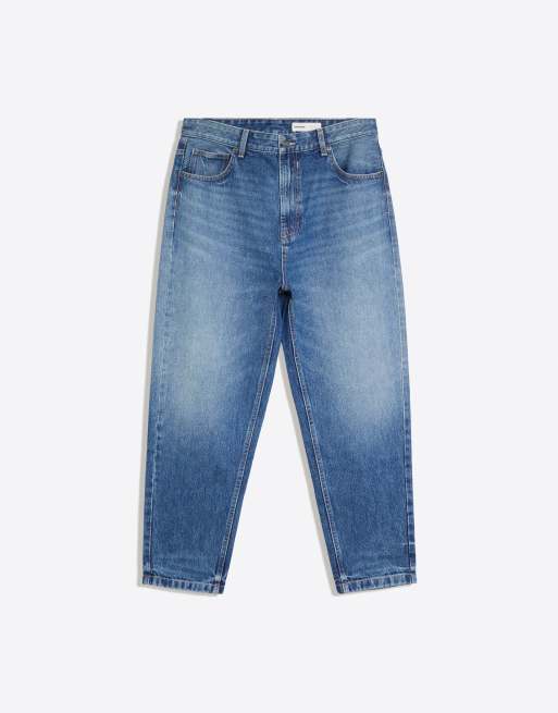 Bershka loose-fit jeans in denimblauw, 5 van 5