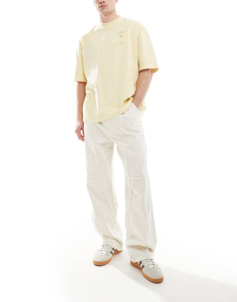 Bershka loose fit jeans in white - view 1