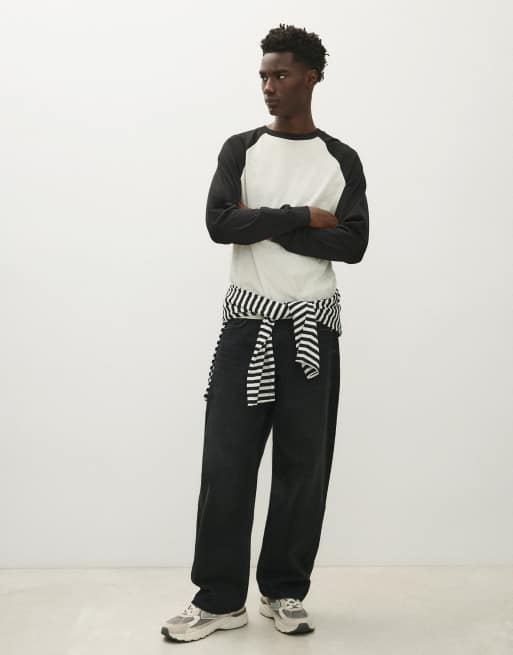 Bershka loose-fit jeans in zwart, 5 van 6