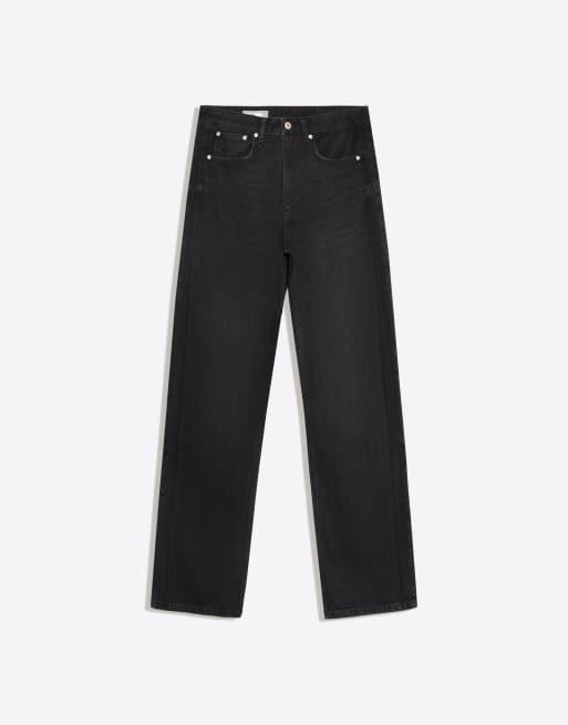 Bershka loose-fit jeans in zwart, 6 van 6