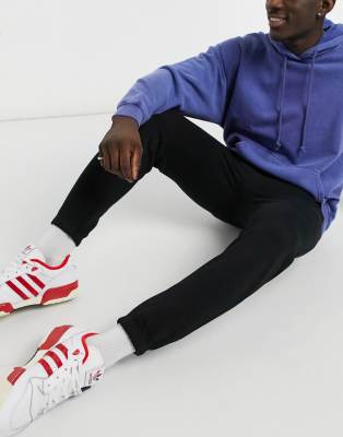 Bershka loose fit joggers in black
