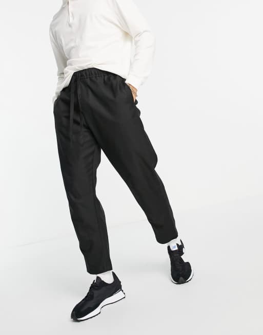 Bershka loose fit lightweight trousers in black | ASOS