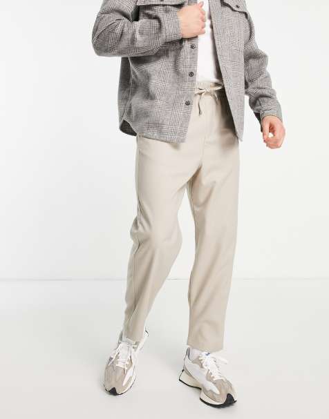 Bershka loose fit pants in ecru - view 1