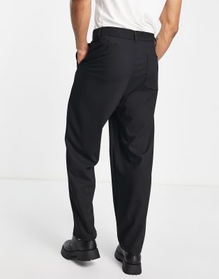 black loose fit pants asos