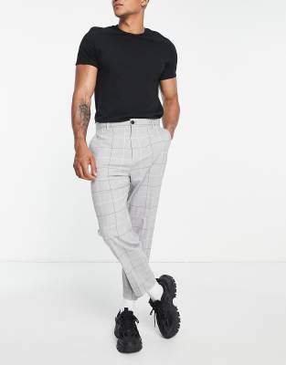 Bershka loose fit smart pants in grey - ASOS Price Checker