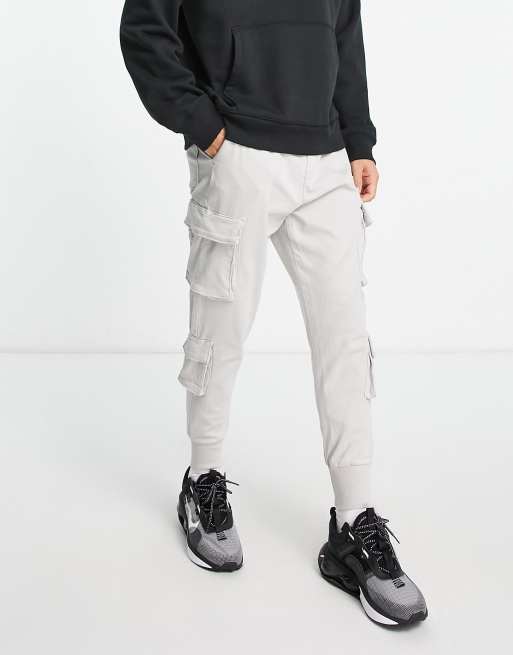 Bershka Loose Fit Utility Cargo Pants In Gray Asos 