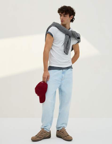 Bershka - Losvallende jeans in lichtblauw - view 1