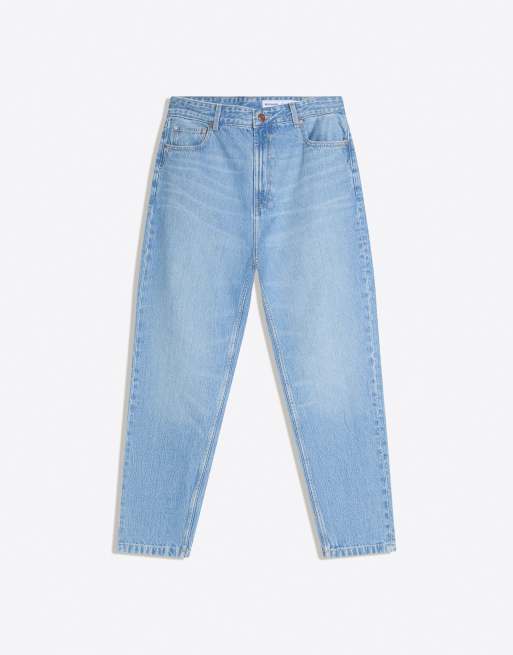 Bershka - Losvallende jeans in middenblauw, 4 van 4