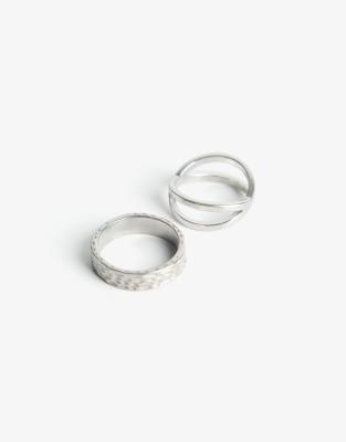Lot De 2 Bagues Soleil Vintage En Argent Massif 925 - Tailles 51, 55, 56 - Bijou Créateur D'occasion