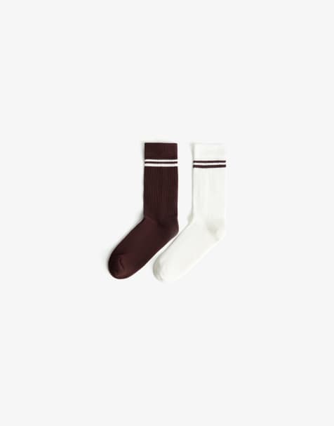 Bershka - Lot de 2 paires de chaussettes - Marron - view 1