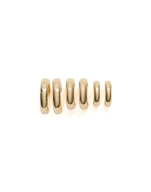 Bershka lot de 3 boucles d'oreilles créoles de tailles assorties dorées, 3 de 4