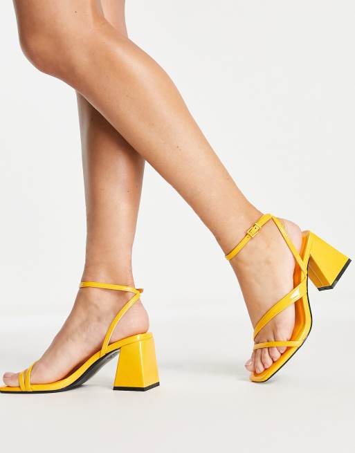 Low heel yellow store sandals