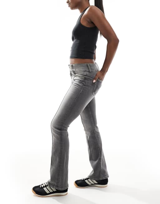 Bershka low rise flared jeans in grey wash