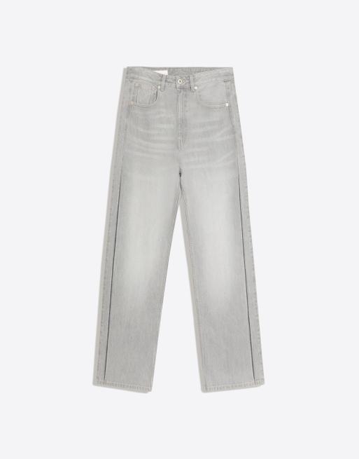 Bershka løstsiddende jeans i lysegrå, 5 af 5