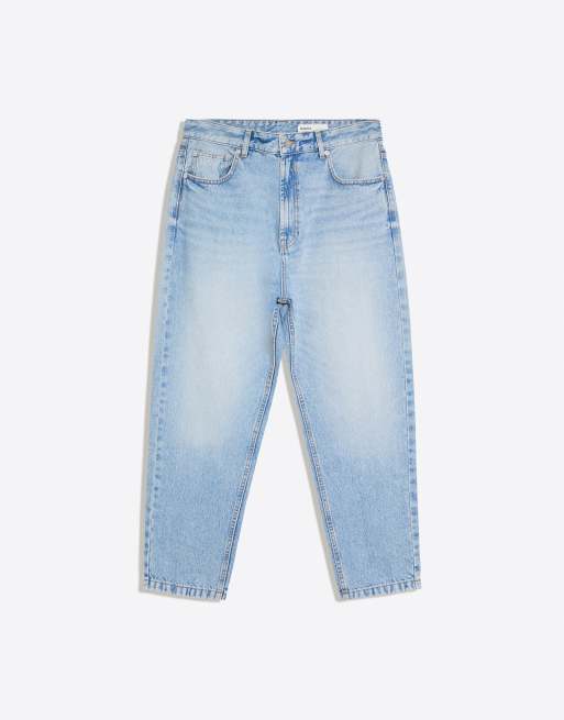 Bershka løstsiddende jeans i mellemblå, 4 af 5