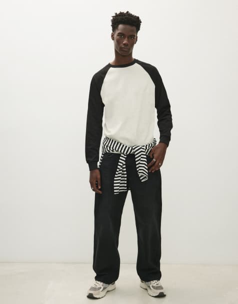 Bershka løstsiddende jeans i sort - view 1