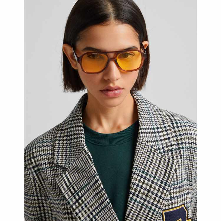 Bershka Lunettes de soleil aviateur r tro avec verres jaunes