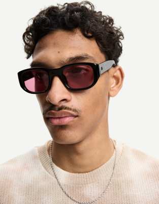 Bershka - Lunettes de soleil en résine - Bordeaux-Rouge
