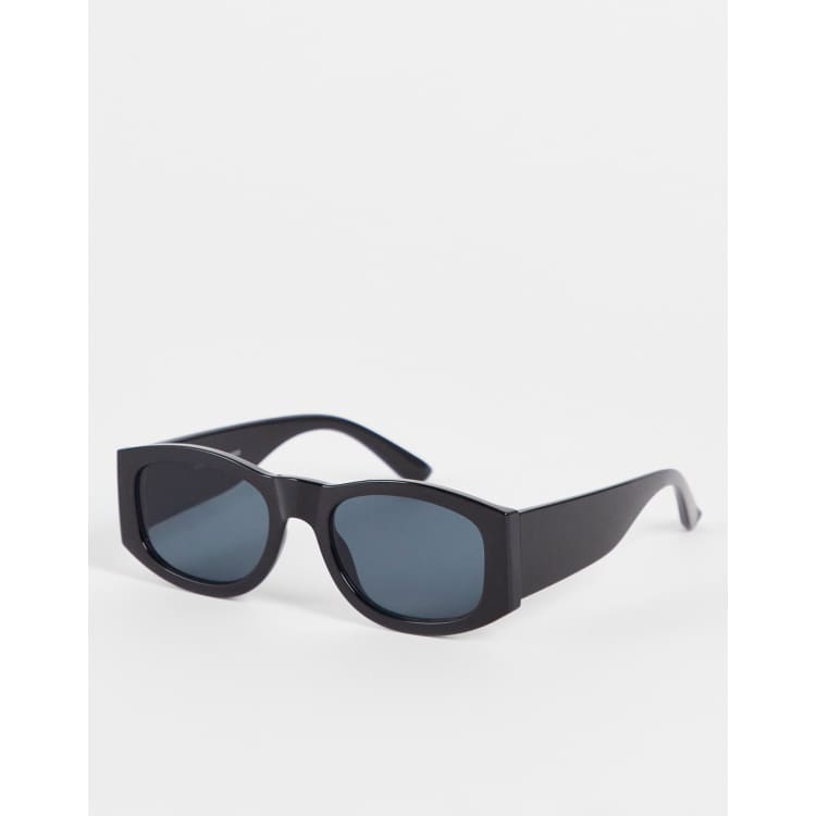 Bershka Lunettes de soleil rectangulaires Noir ASOS