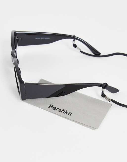 Bershka Lunettes de soleil rectangulaires Noir ASOS