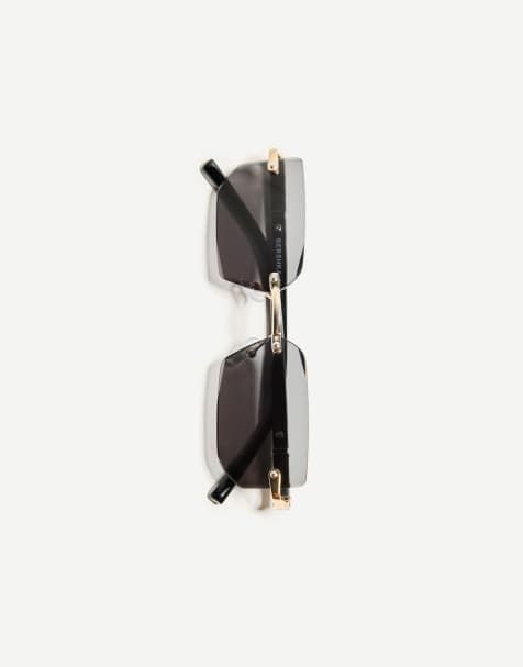 Bershka - Lunettes de soleil rectangulaires - Noir - view 1