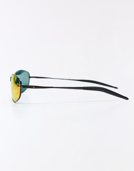 Bershka - Lunettes de soleil style sport à verres polarisés - Rouge, 2 de 3