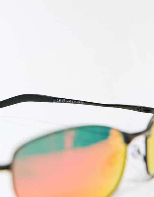 Bershka - Lunettes de soleil style sport à verres polarisés - Rouge, 3 de 3
