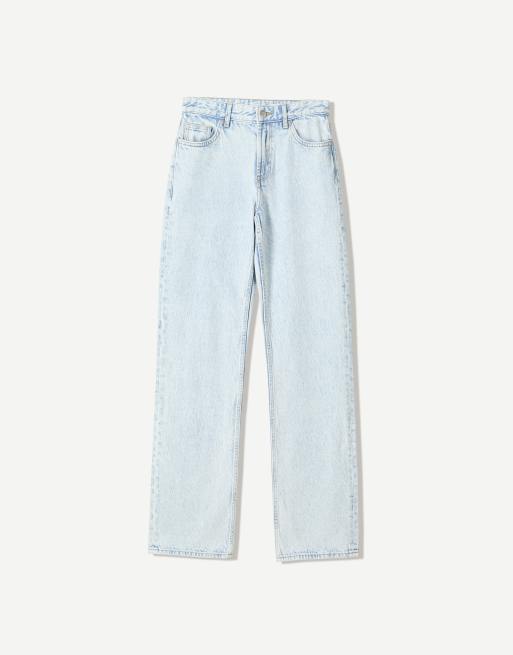 Bershka - Lyseblå jeans i lige pasform, 3 af 4