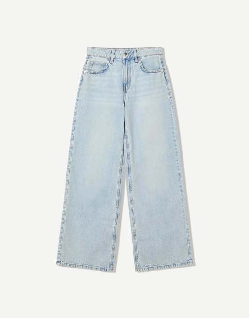Bershka - Lyseblå jeans med vide ben, 4 af 4