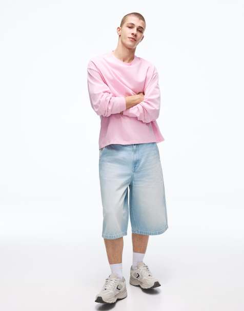 Bershka - Lyseblå skater-bermudashorts i denim - view 1