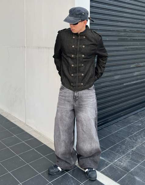 Bershka - Lysegrå og super baggy jeans - view 1