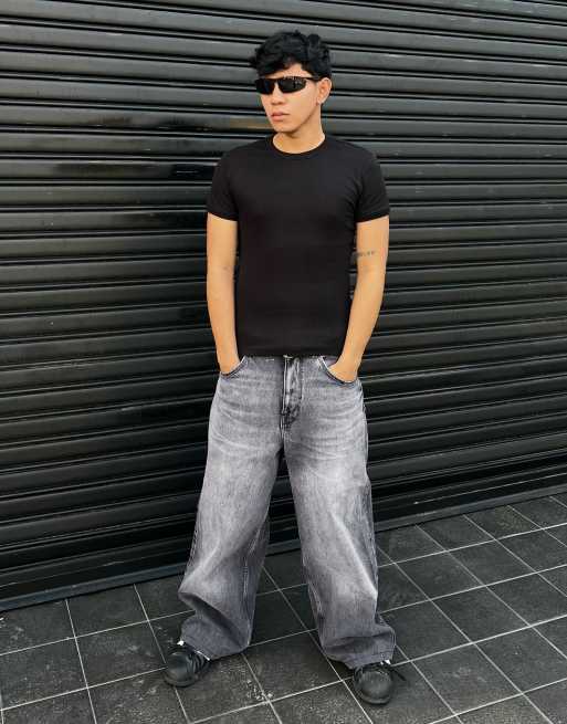 Bershka - Lysegrå og super baggy jeans, 2 af 5