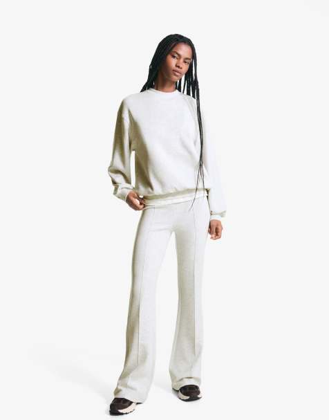 Bershka - Lysegrå oversized sweatshirt i modalblanding - view 1