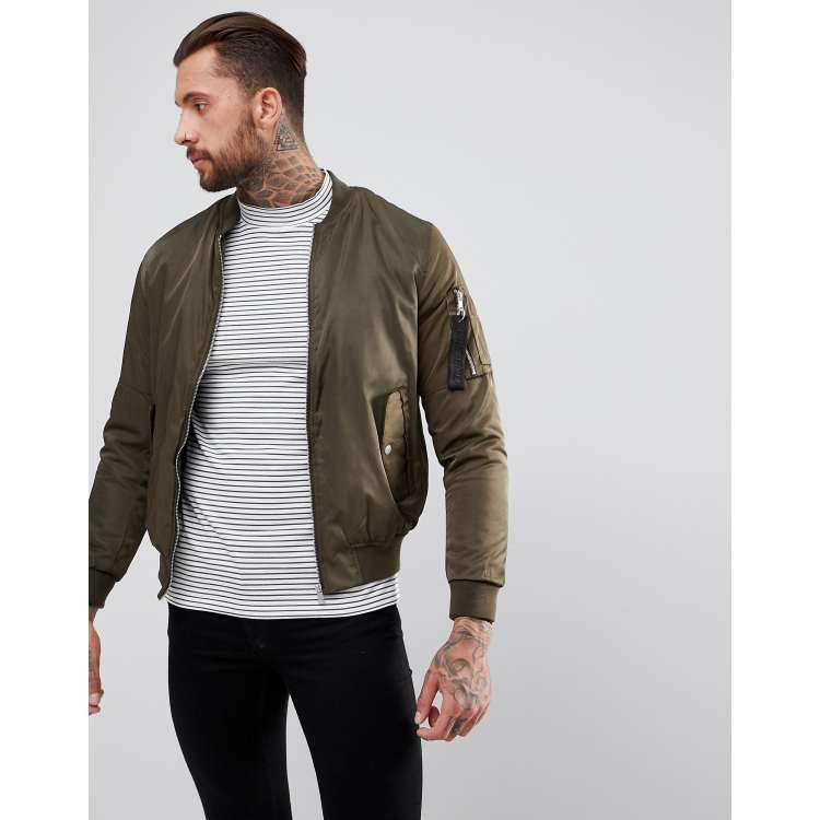 Bershka MA1 Bomber In Khaki | ASOS