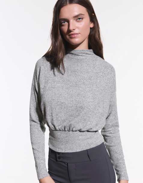Bershka - Maglione accollato grigio - view 1