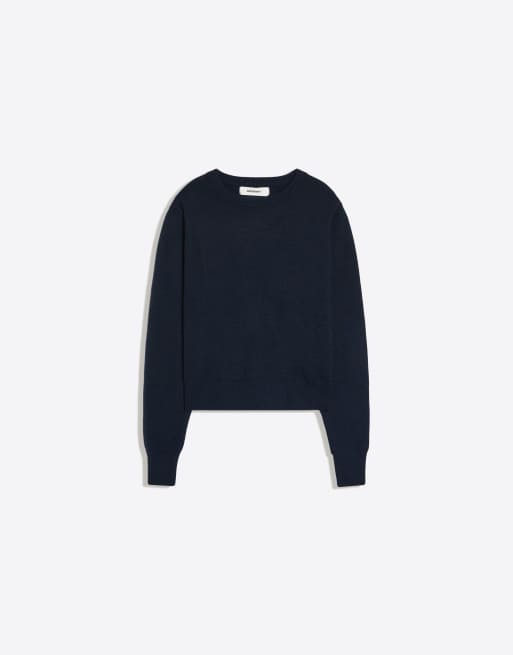 Bershka - Maglione blu con scollo rotondo, 5 di 5