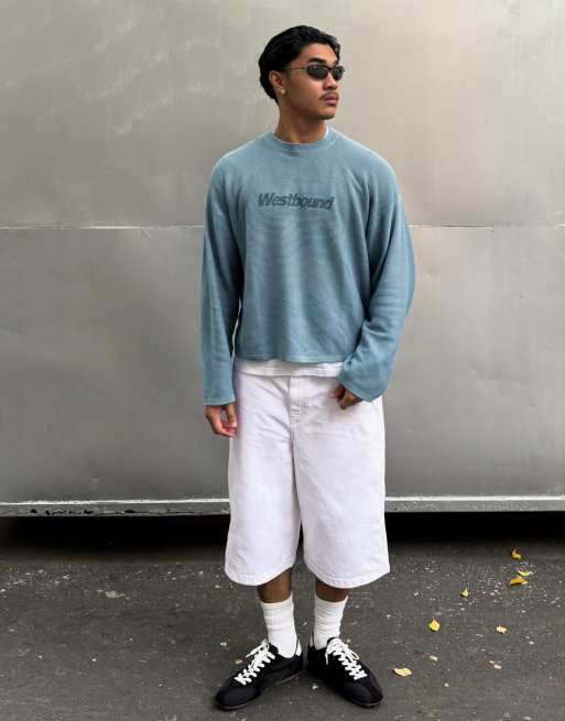 Bershka - Maglione blu testurizzato con stampa, 2 di 7