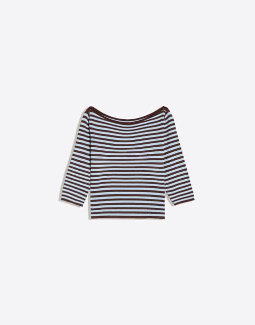 Bershka - Maglione color pietra con scollo a barchetta, 5 di 5