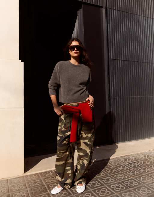 Bershka - Maglione color pietra con scollo rotondo, 4 di 5