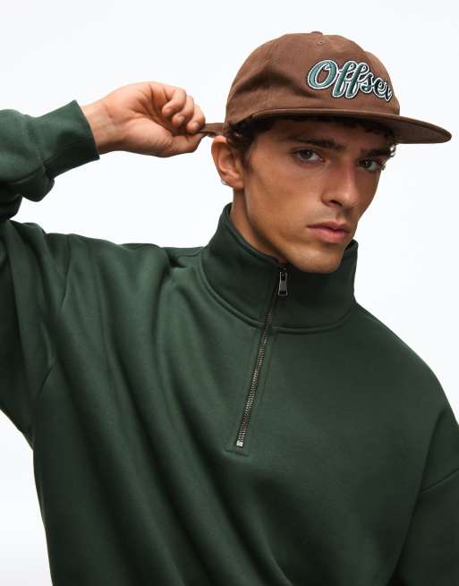 Bershka maglione con zip corta verde, 4 di 5