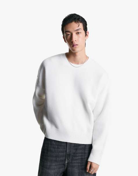 Bershka - Maglione corto bianco - view 1