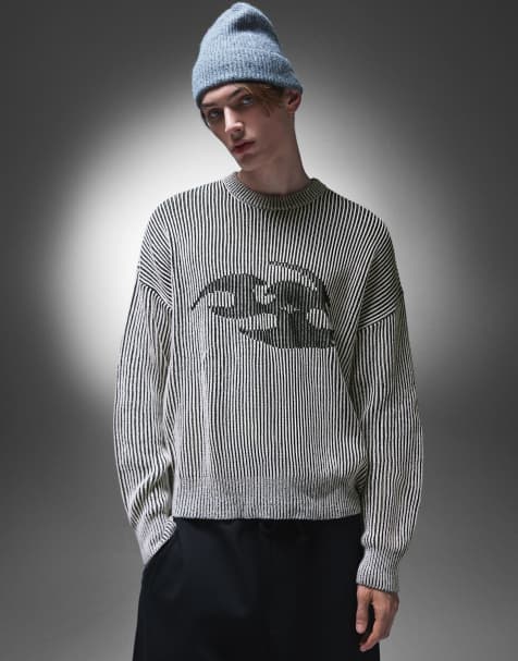 Bershka - Maglione grigio con stampa - view 1