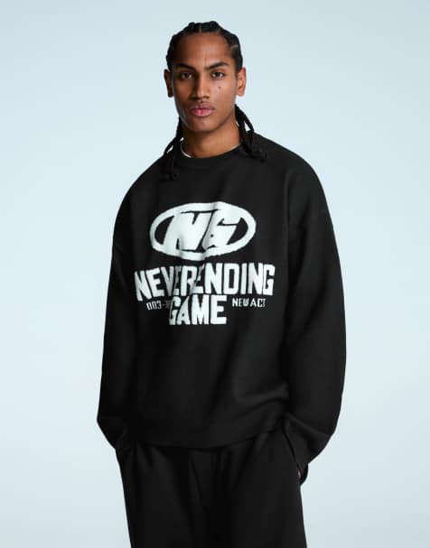 Bershka - Maglione nero stampato - view 1